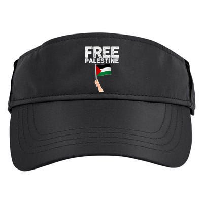 Distressed Free Palestine Waving Flag Adult Drive Performance Visor