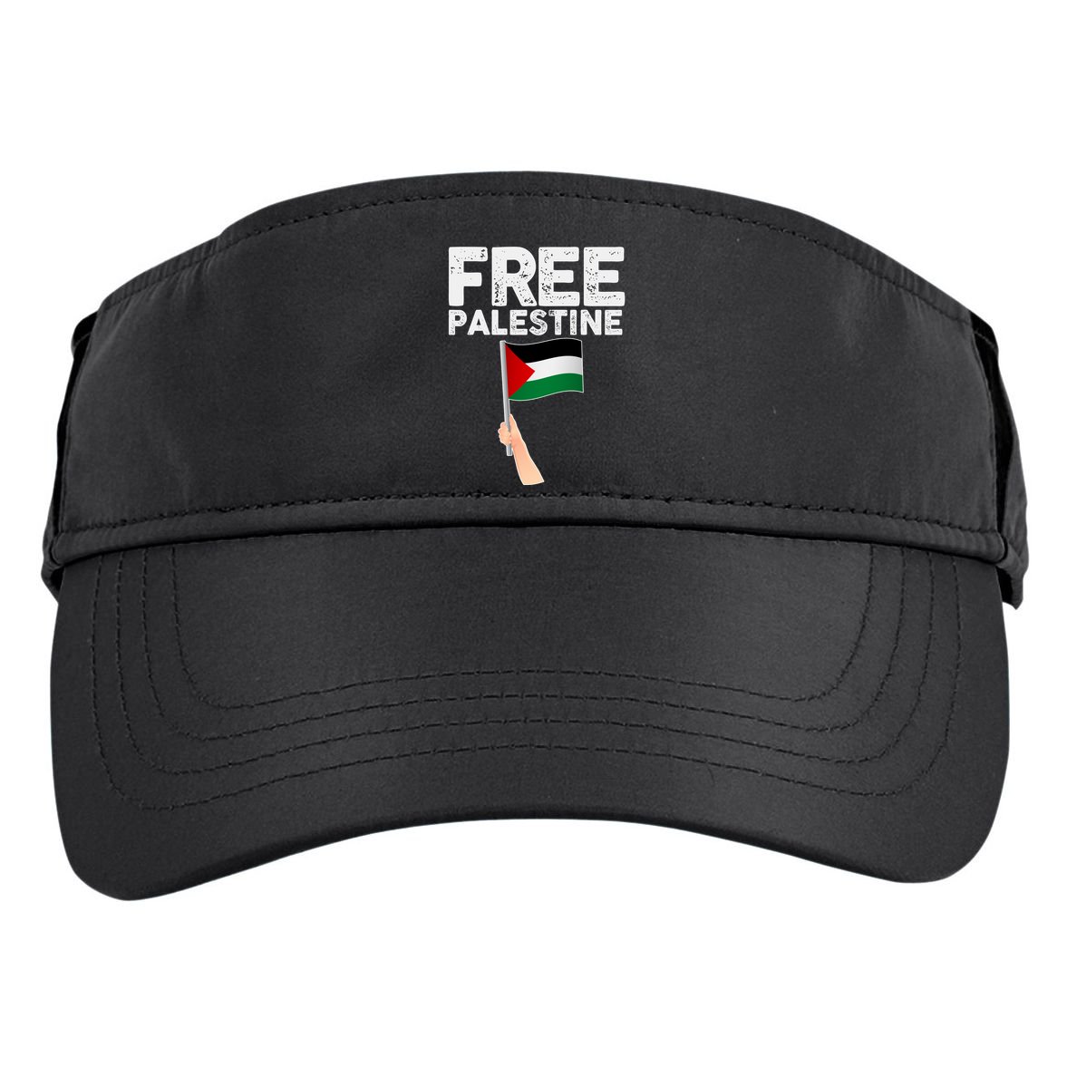 Distressed Free Palestine Waving Flag Adult Drive Performance Visor