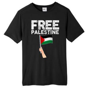 Distressed Free Palestine Waving Flag Tall Fusion ChromaSoft Performance T-Shirt