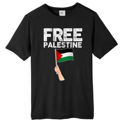 Distressed Free Palestine Waving Flag Tall Fusion ChromaSoft Performance T-Shirt