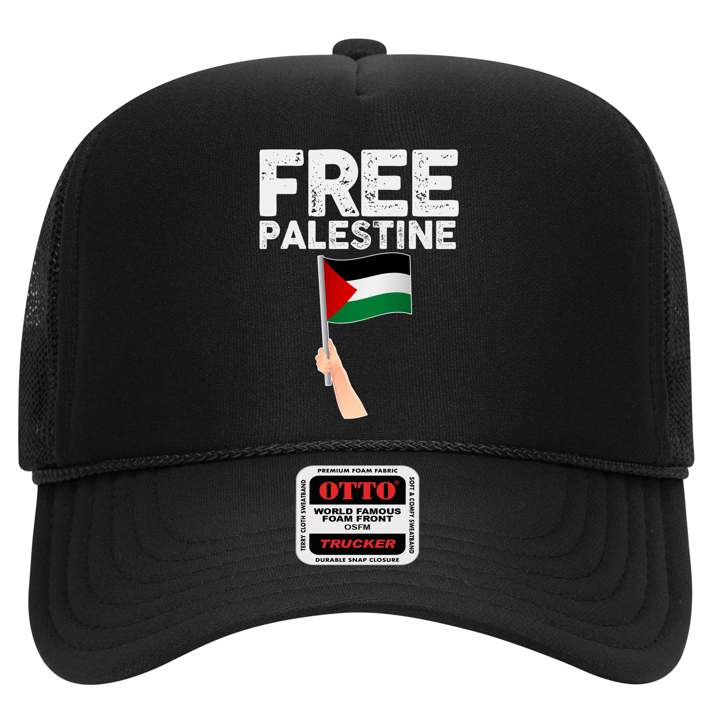Distressed Free Palestine Waving Flag Hat