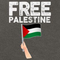 Distressed Free Palestine Waving Flag Cotton Canvas Backpack