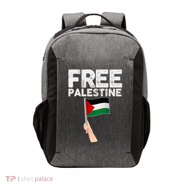Distressed Free Palestine Waving Flag Vector Backpack