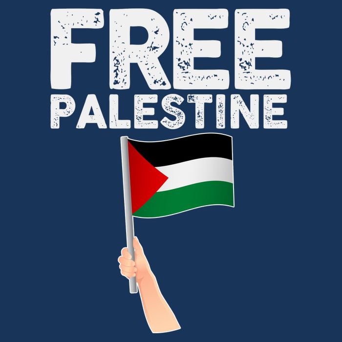 Distressed Free Palestine Waving Flag 7 Panel Mesh Trucker Snapback Hat