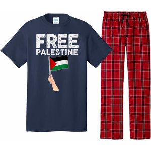 Distressed Free Palestine Waving Flag Pajama Set