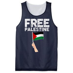 Distressed Free Palestine Waving Flag Mesh Reversible Basketball Jersey Tank