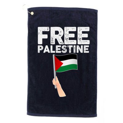 Distressed Free Palestine Waving Flag Golf Towel