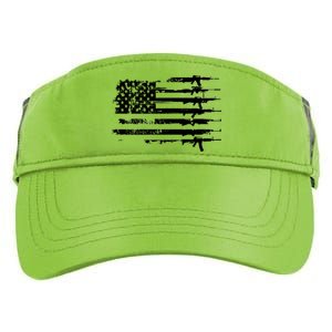 Distressed Gun Riffle US Flag Adult Drive Performance Visor