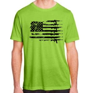 Distressed Gun Riffle US Flag Adult ChromaSoft Performance T-Shirt