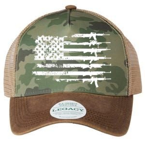 Distressed Gun Riffle US Flag Legacy Tie Dye Trucker Hat