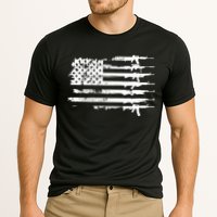 Distressed Gun Riffle US Flag Performance Shirt