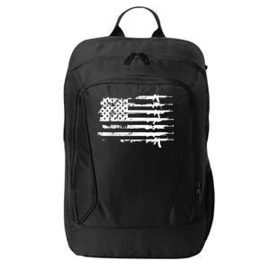 Distressed Gun Riffle US Flag City Backpack