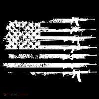 Distressed Gun Riffle US Flag Impact Tech Backpack