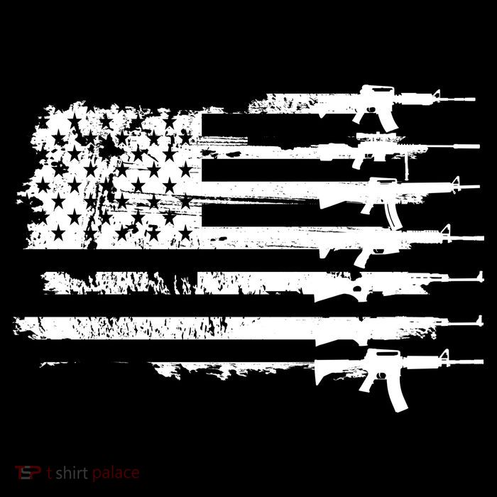 Distressed Gun Riffle US Flag Impact Tech Backpack