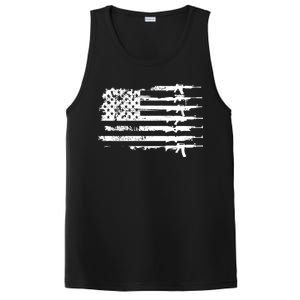 Distressed Gun Riffle US Flag PosiCharge Competitor Tank