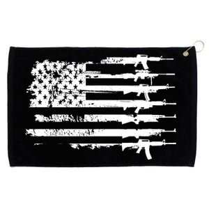 Distressed Gun Riffle US Flag Grommeted Golf Towel