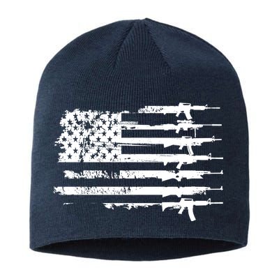 Distressed Gun Riffle US Flag Sustainable Beanie