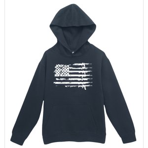 Distressed Gun Riffle US Flag Urban Pullover Hoodie