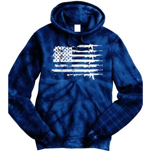 Distressed Gun Riffle US Flag Tie Dye Hoodie