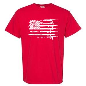 Distressed Gun Riffle US Flag Garment-Dyed Heavyweight T-Shirt