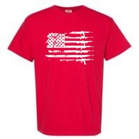 Distressed Gun Riffle US Flag Garment-Dyed Heavyweight T-Shirt