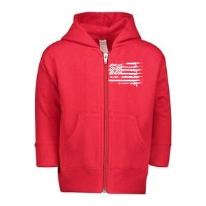 Distressed Gun Riffle US Flag Toddler Zip Fleece Hoodie