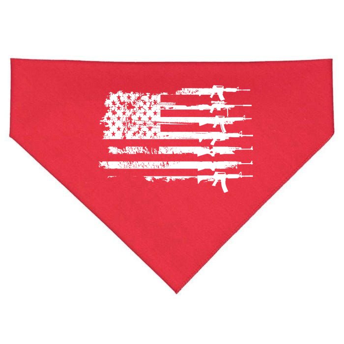 Distressed Gun Riffle US Flag USA-Made Doggie Bandana