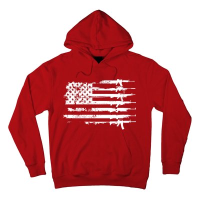 Distressed Gun Riffle US Flag Hoodie