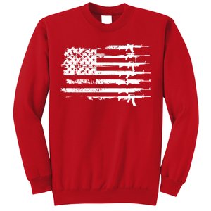 Distressed Gun Riffle US Flag Sweatshirt