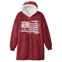 Distressed Gun Riffle US Flag Hooded Wearable Blanket