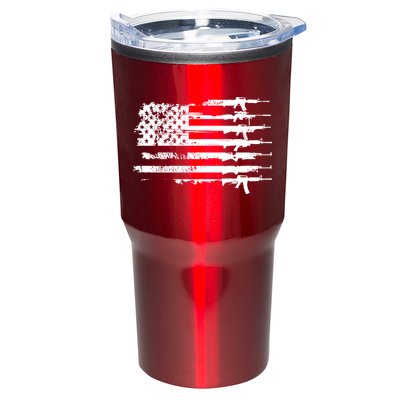 Distressed Gun Riffle US Flag Tumbler