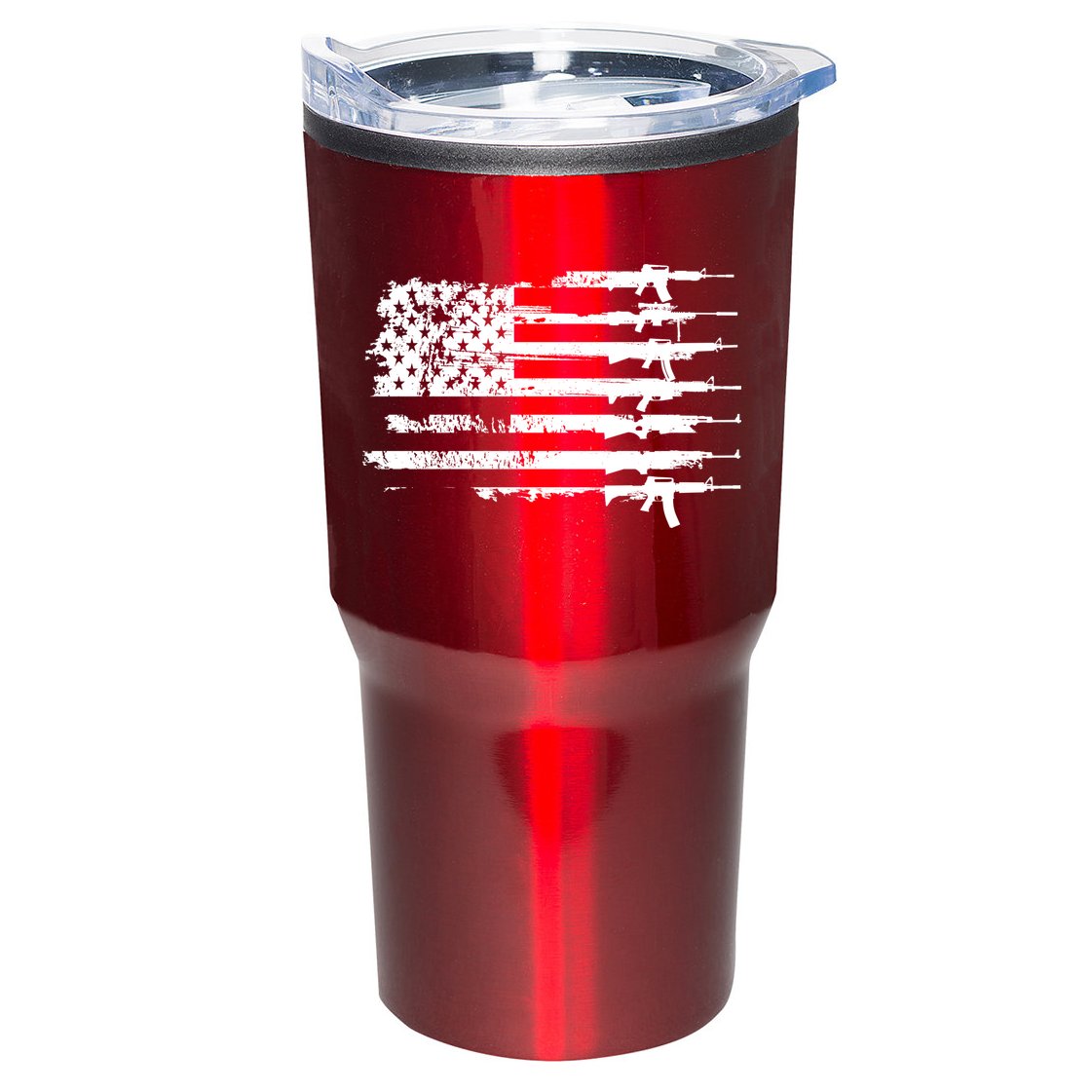 Distressed Gun Riffle US Flag Tumbler