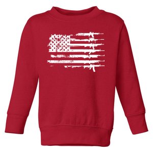 Distressed Gun Riffle US Flag Toddler Sweatshirt