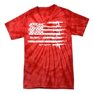 Distressed Gun Riffle US Flag Tie-Dye T-Shirt