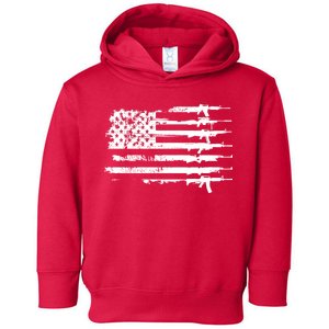 Distressed Gun Riffle US Flag Toddler Hoodie