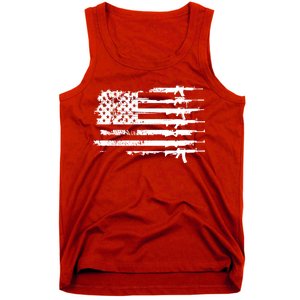 Distressed Gun Riffle US Flag Tank Top