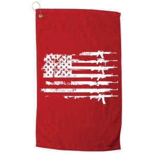 Distressed Gun Riffle US Flag Platinum Collection Golf Towel