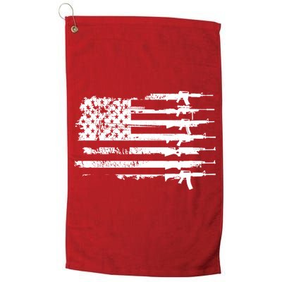 Distressed Gun Riffle US Flag Golf Towel