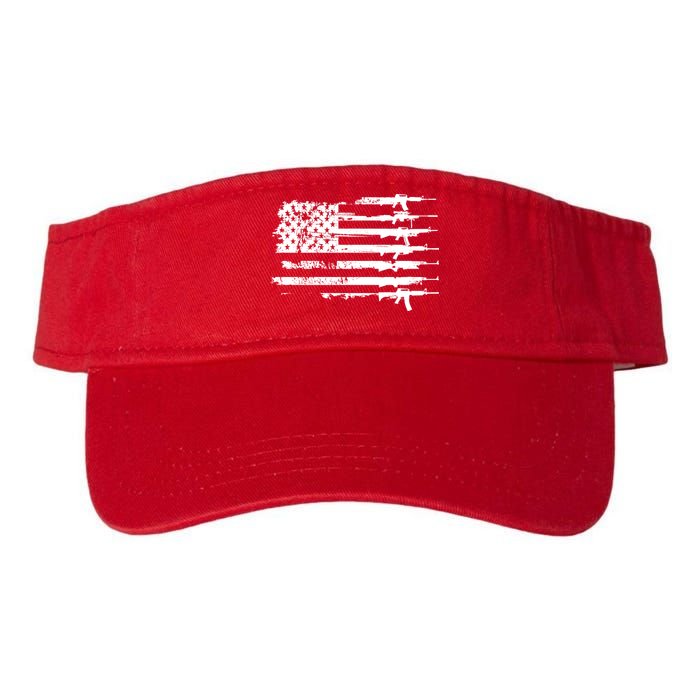 Distressed Gun Riffle US Flag Valucap Bio-Washed Visor