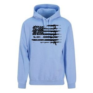 Distressed Gun Riffle US Flag Unisex Surf Hoodie