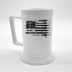 Distressed Gun Riffle US Flag Beer Stein