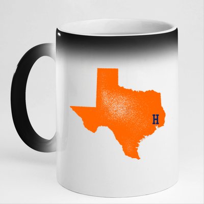 Distressed Houston Texas Baseball Fan 11oz Black Color Changing Mug