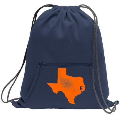 Distressed Houston Texas Baseball Fan Sweatshirt Cinch Pack Bag