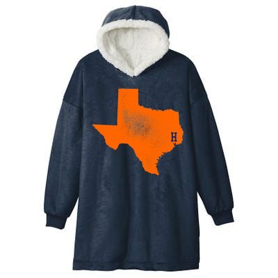 Distressed Houston Texas Baseball Fan Hooded Wearable Blanket