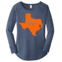 Distressed Houston Texas Baseball Fan Women's Perfect Tri Tunic Long Sleeve Shirt