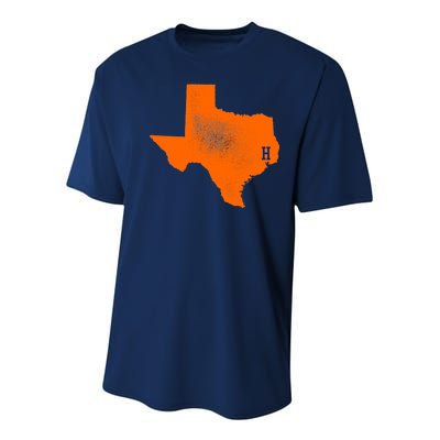 Distressed Houston Texas Baseball Fan Youth Performance Sprint T-Shirt