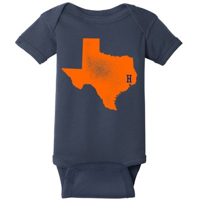 Distressed Houston Texas Baseball Fan Baby Bodysuit