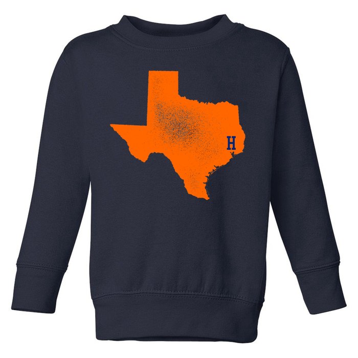 Distressed Houston Texas Baseball Fan Toddler Sweatshirt