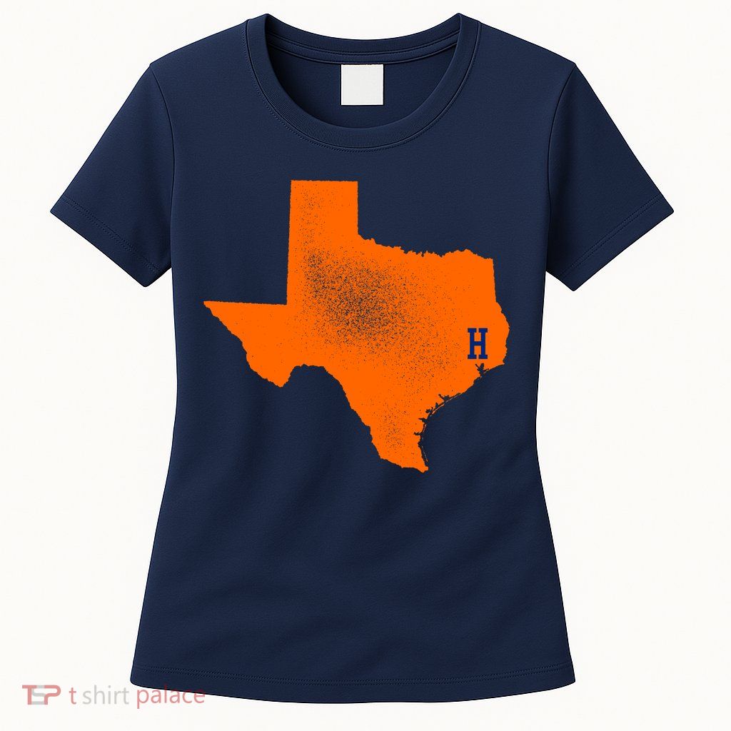 Distressed Houston Texas Baseball Fan Womens T-Shirt