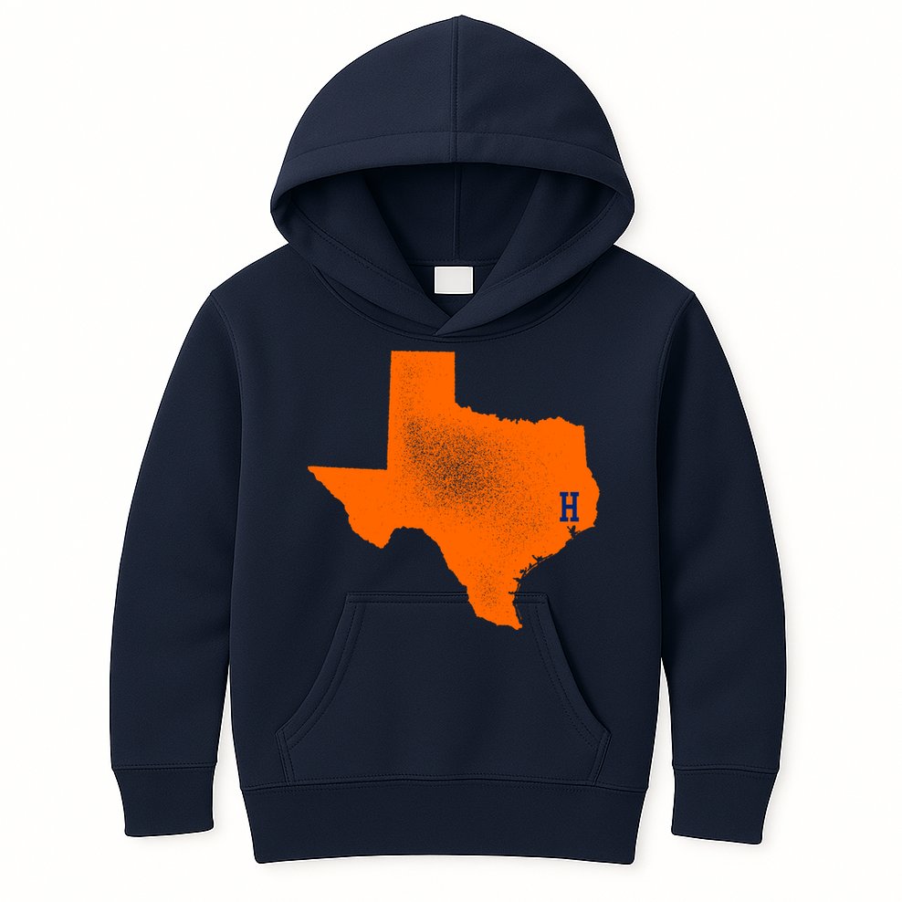 Distressed Houston Texas Baseball Fan Kids Hoodie